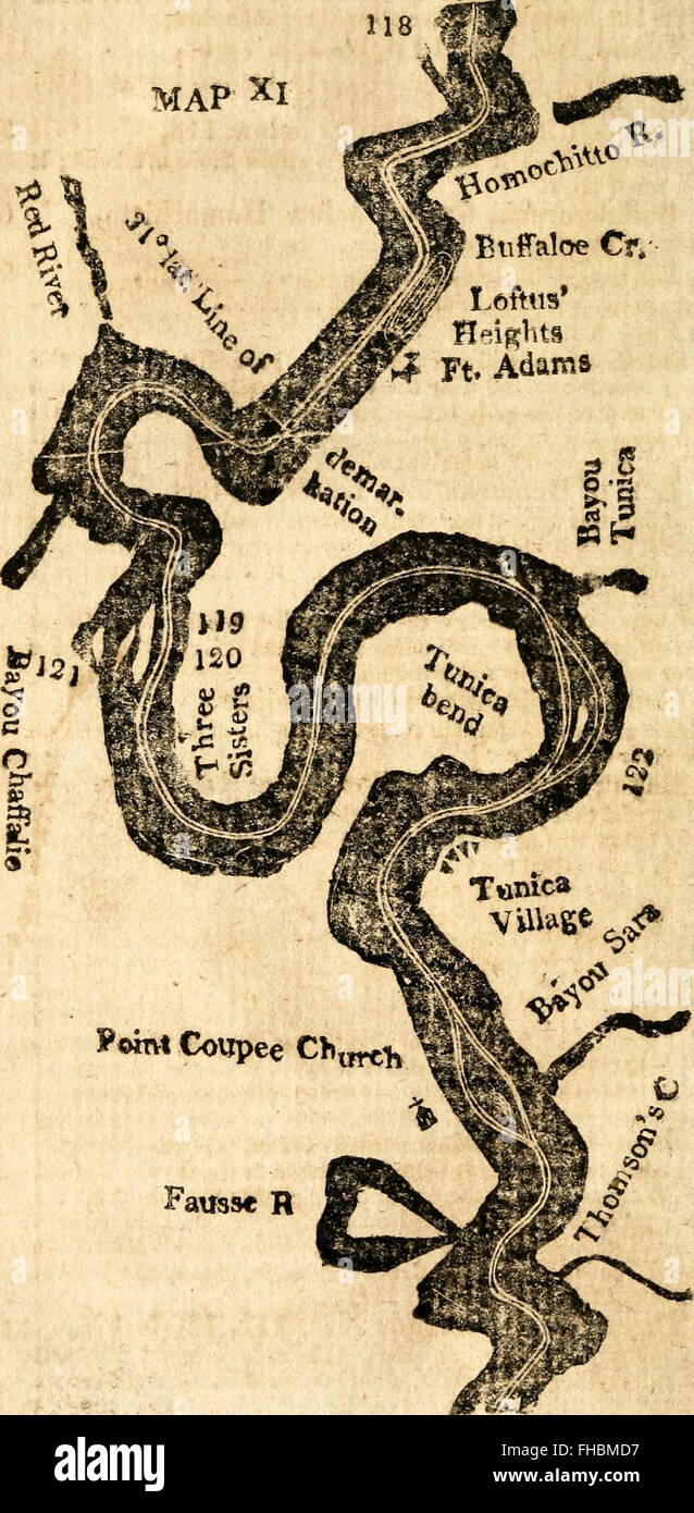 Le navigateur - contenant les indications pour la navigation la Monongahela, Allegheny, l'Ohio et du Mississippi ; les rivières avec un grand compte de ces eaux très admirée, à partir de la tête de l'ancien à la Banque D'Images