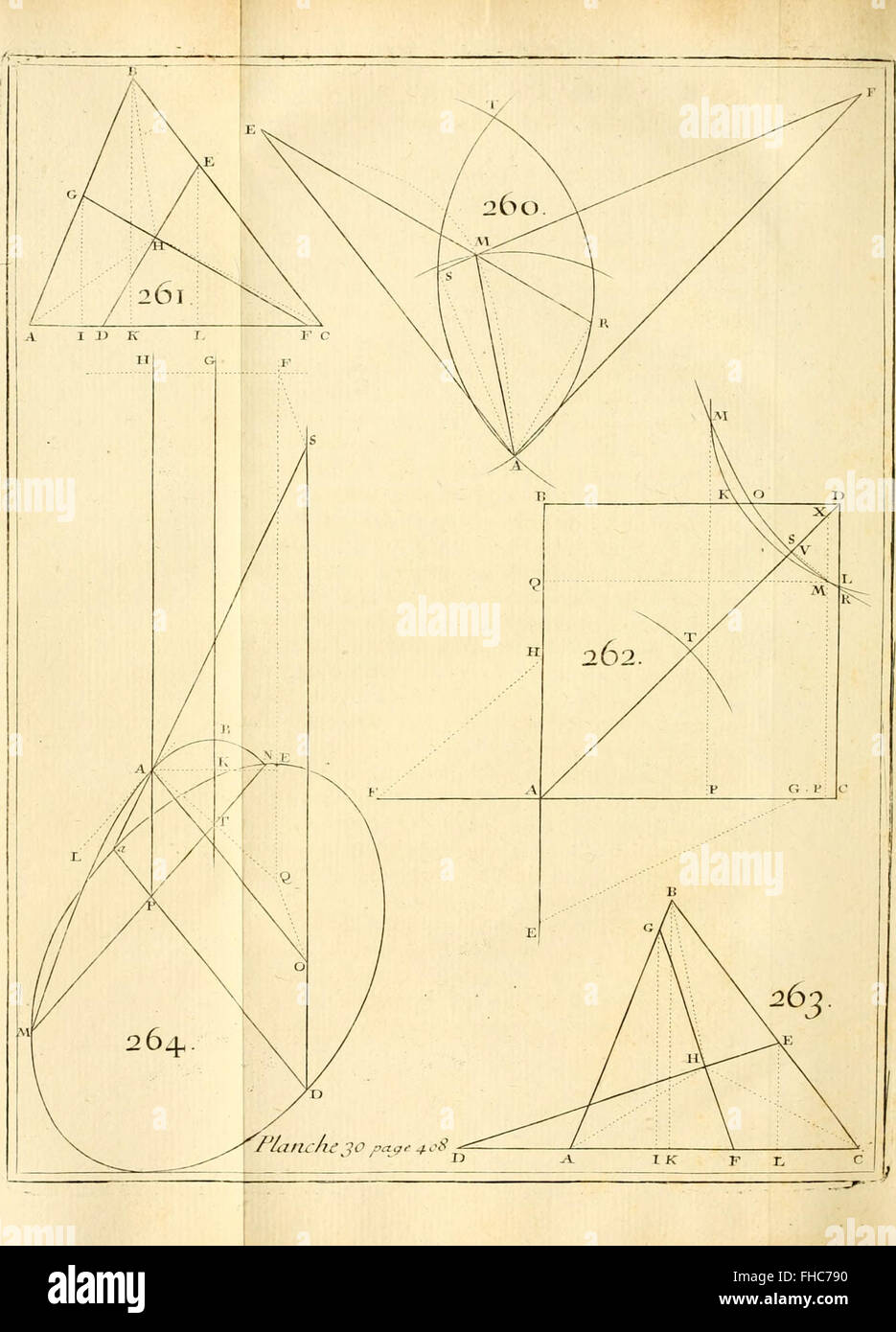Un traité analytique de 1776 sur les sections coniques et leur utilisation dans la résolution d'équations, déterminées et indéterminées. Ce travail mathématique a eu une influence significative sur le développement de la géométrie et de l'algèbre, offrant des concepts fondamentaux dans les sections coniques. Banque D'Images