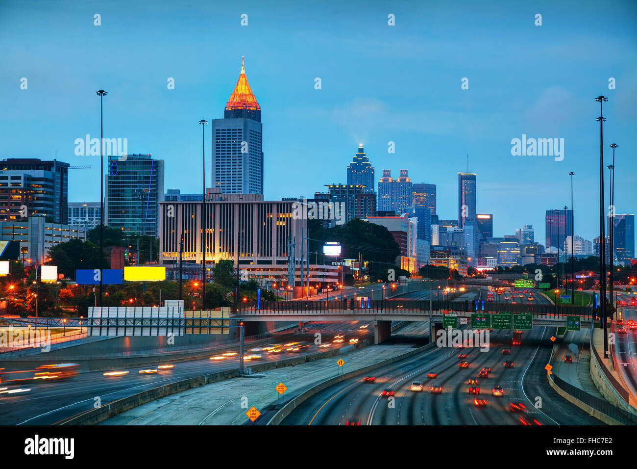 Le centre-ville d'Atlanta, Géorgie, à l'heure du lever Banque D'Images