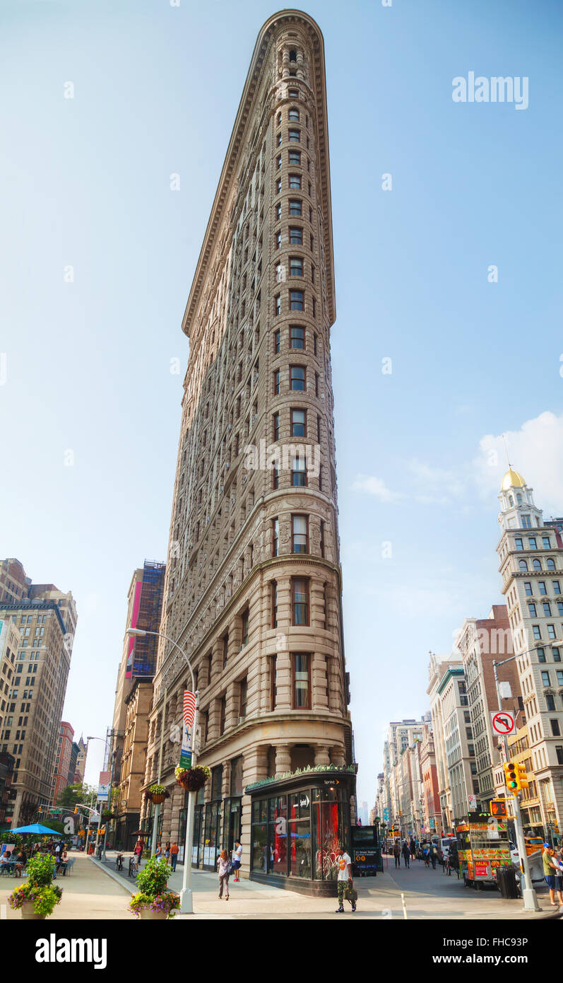 NEW YORK - 4 septembre : Flatiron Building Le 4 septembre 2015 à New York. Banque D'Images