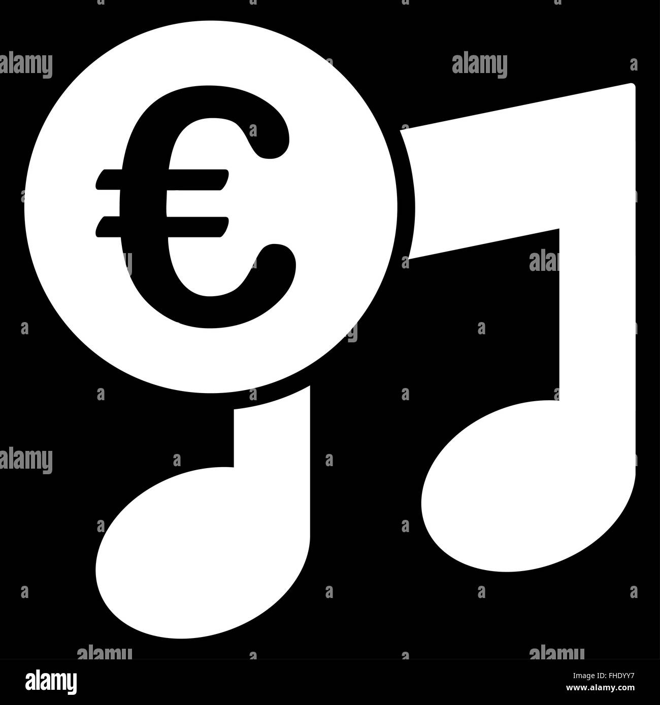 L'icône Notes de musique Euro Banque D'Images