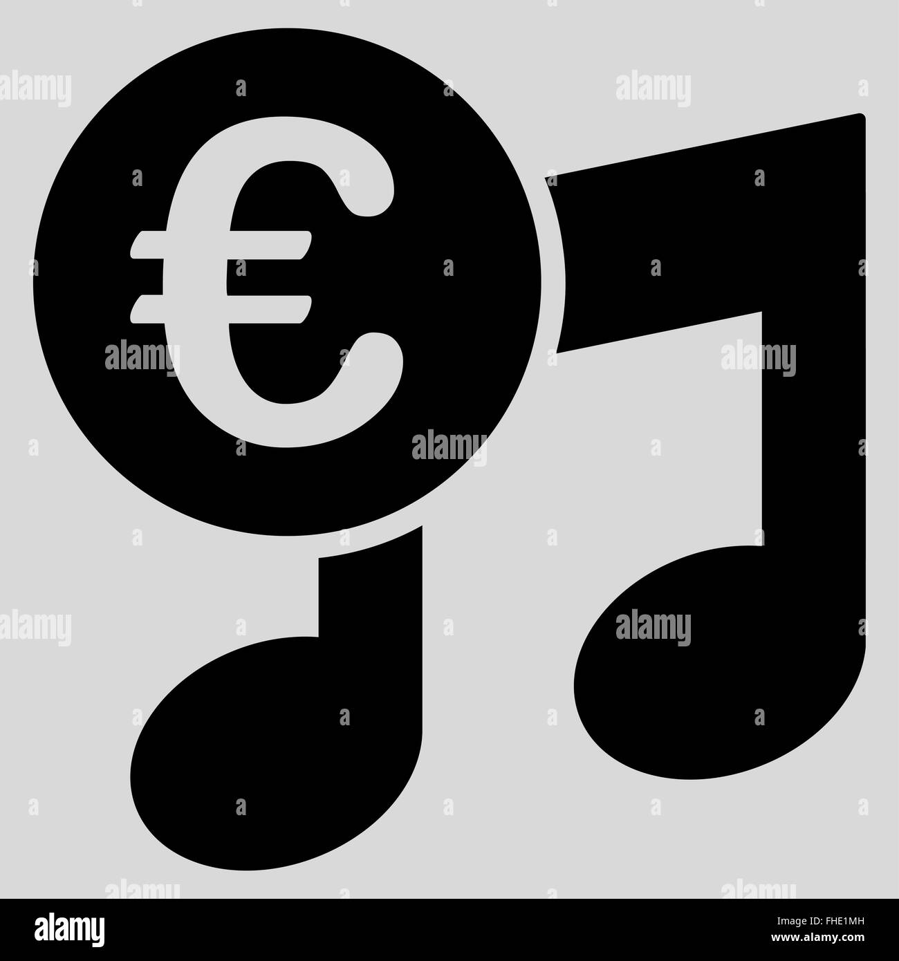 L'icône Notes de musique Euro Banque D'Images