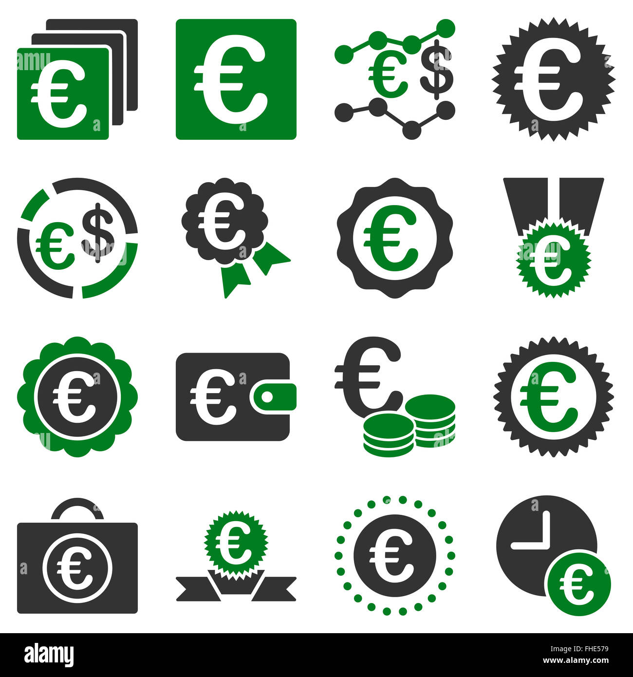 Euro affaires bancaires et outils service icons Banque D'Images