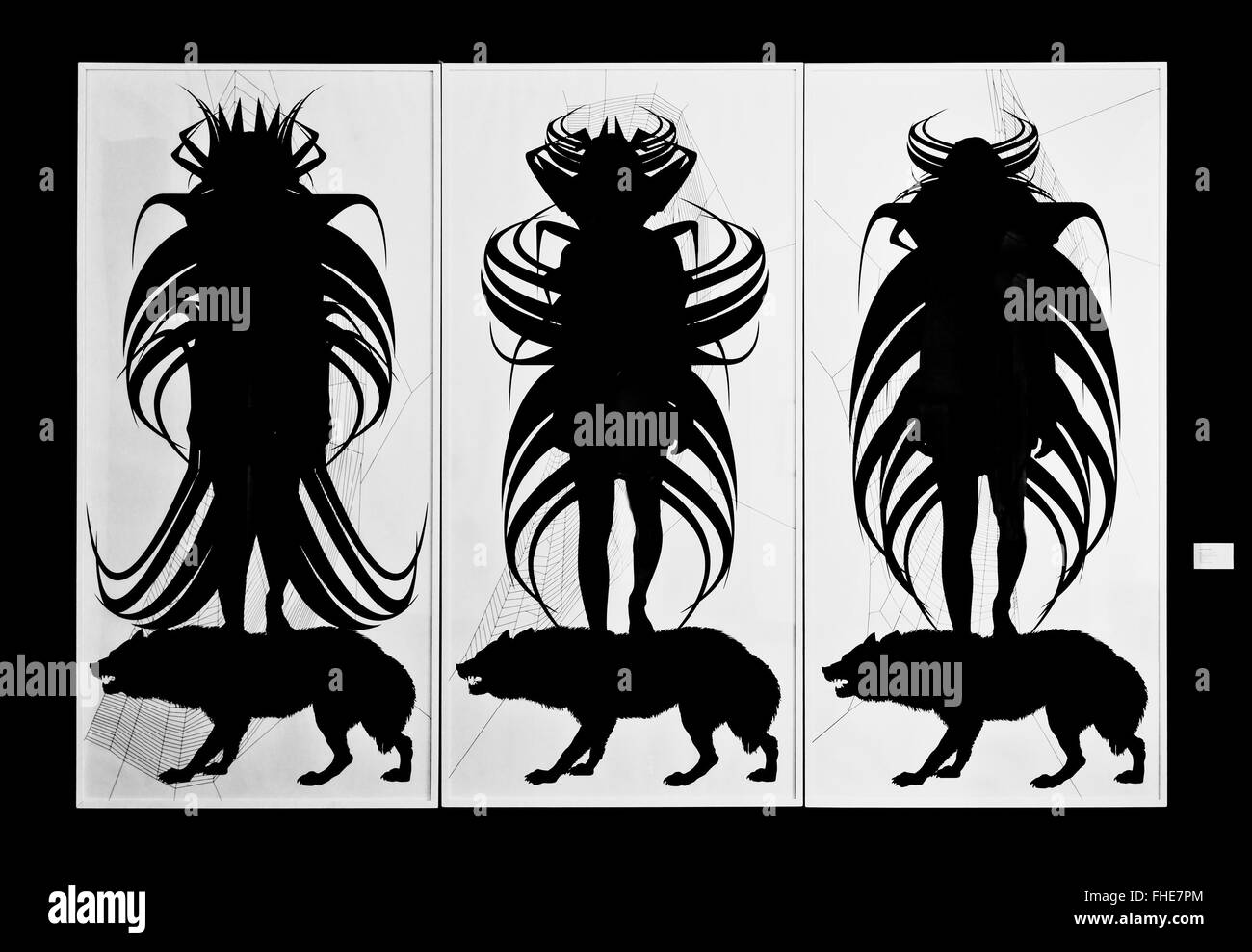 Une sérigraphie issue de l'Araignée Galaxy series par Carlos sur AMORALES afficher dans le Museo de los Pintores Oaxaquenos - Oaxaca, Mexique Banque D'Images