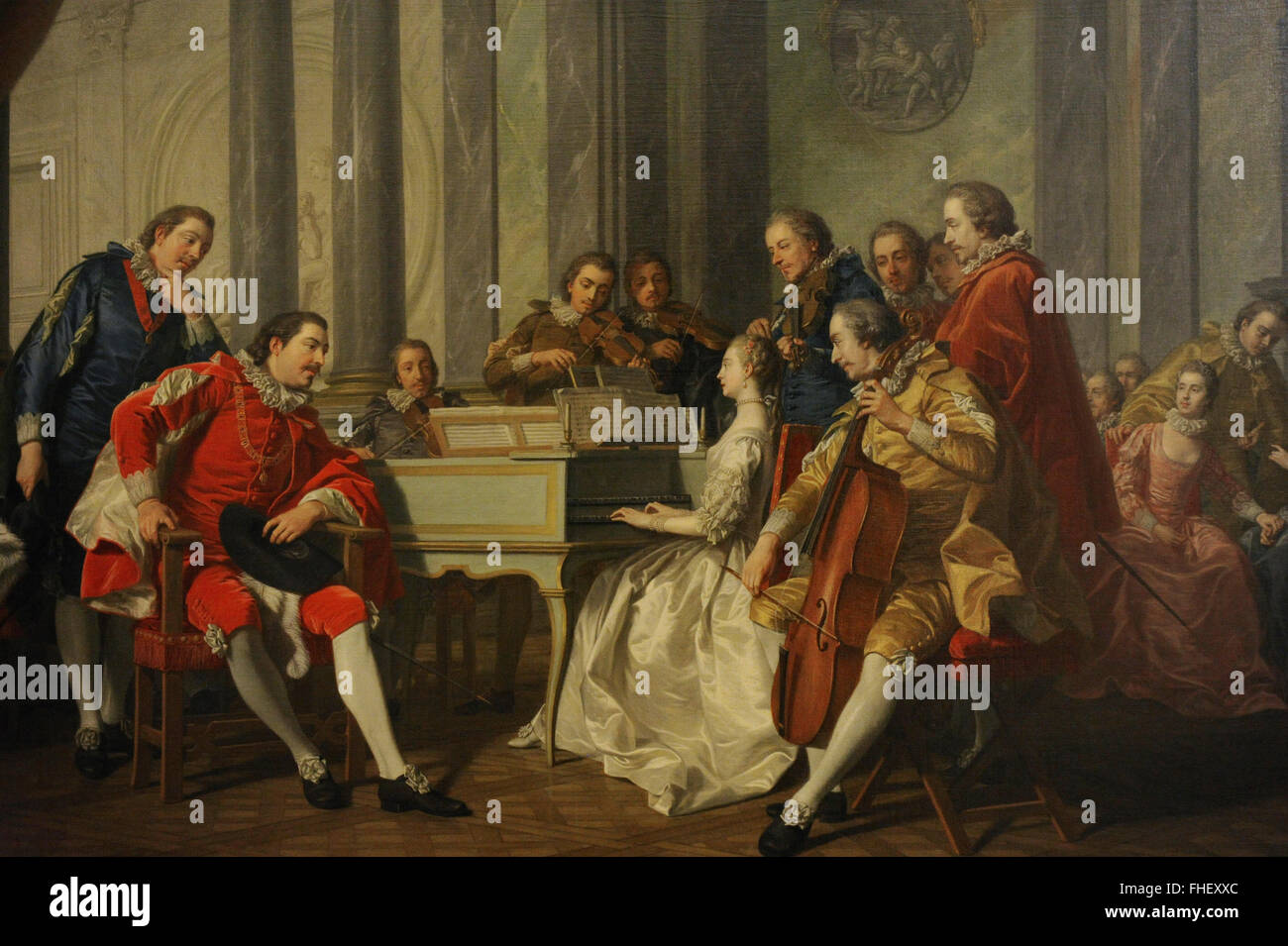 Louis Michel Vanloo (1707-1771). Le peintre français. Sextet (Espagnol), 1768 Concert. Le Musée de l'Ermitage. Saint Petersburg. La Russie. Banque D'Images