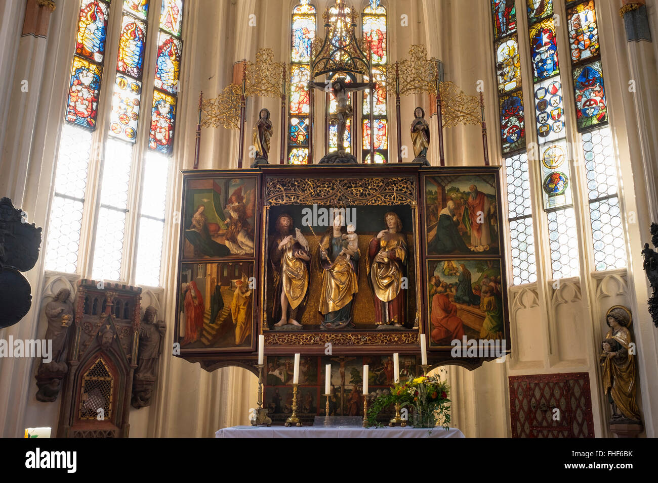 Autel par Fritz Holzschuher, Johanniskirche, quartier Saint Johannis, Nuremberg, Middle Franconia, Franconia, Bavaria, Germany Banque D'Images Autel par Fritz Holzschuher, Johanniskirche, quartier Saint Johannis, Nuremberg, Middle Franconia, Franconia, Bavaria, Germany Banque D'Images
