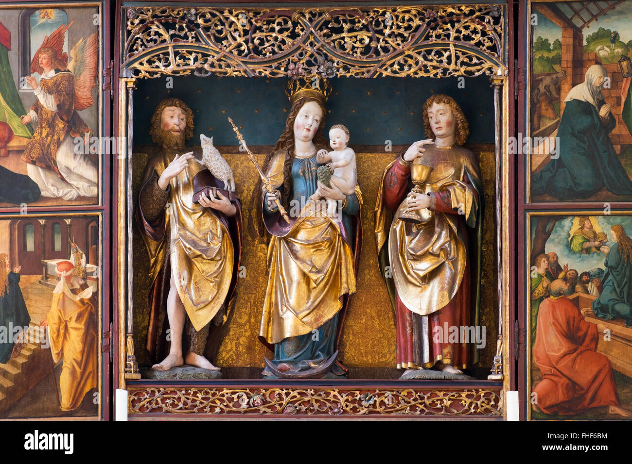 Détail, maître-autel par Fritz Holzschuher, Johanniskirche, quartier Saint Johannis, Nuremberg, Middle Franconia, Franconia, Bavaria Banque D'Images Détail, maître-autel par Fritz Holzschuher, Johanniskirche, quartier Saint Johannis, Nuremberg, Middle Franconia, Franconia, Bavaria Banque D'Images