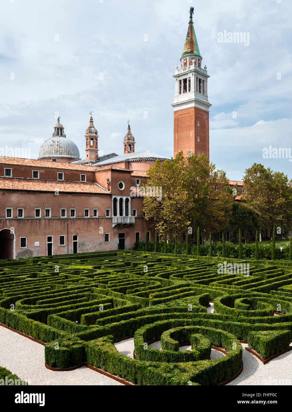 Venise, Italie. Monastère de San Giorgio Maggiore, maintenant la Fondazione Giorgio Cini. Le Labyrinthe de Borges (2011) par Randoll Coate Banque D'Images