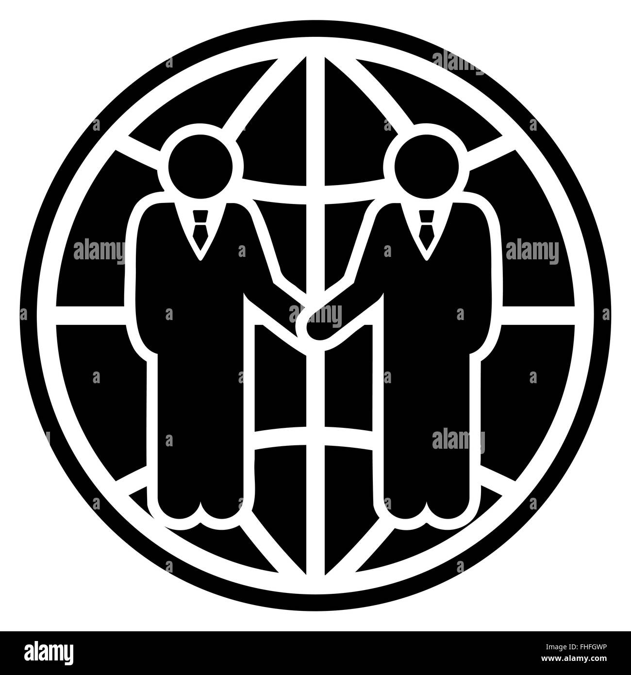 L'icône de partenariat mondial Banque D'Images