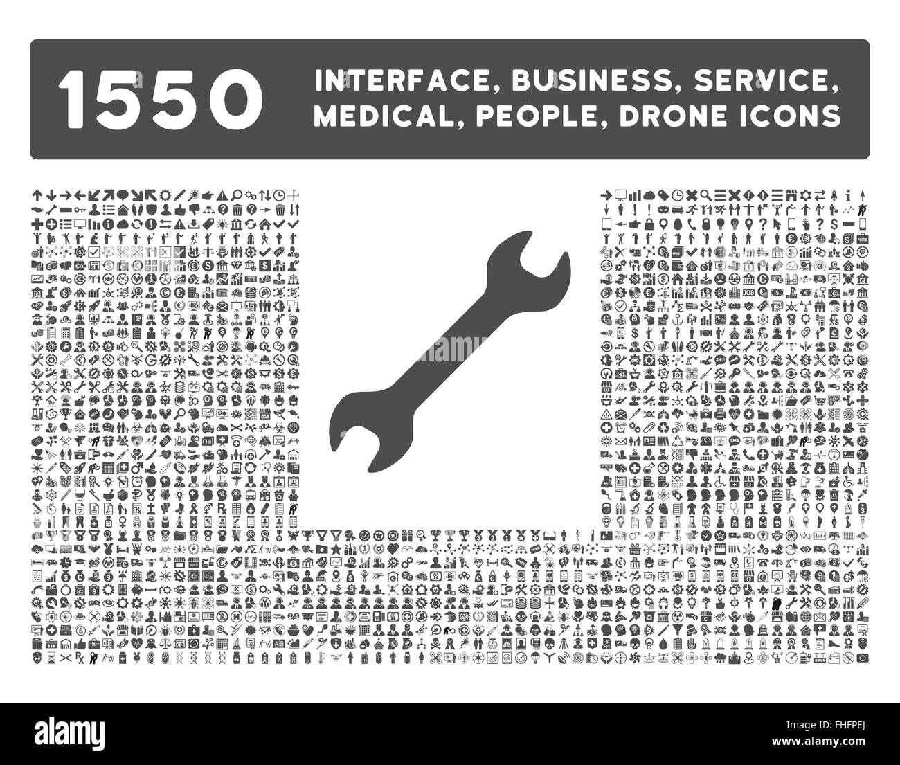 Interface, Business, outils, Personnes, Médical, prix Vector Icons Banque D'Images