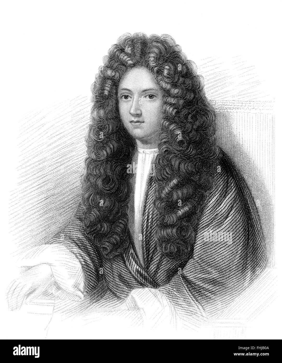 Robert Boyle, FRS, 1627-1691, un philosophe naturel, chimiste, physicien et inventeur Banque D'Images
