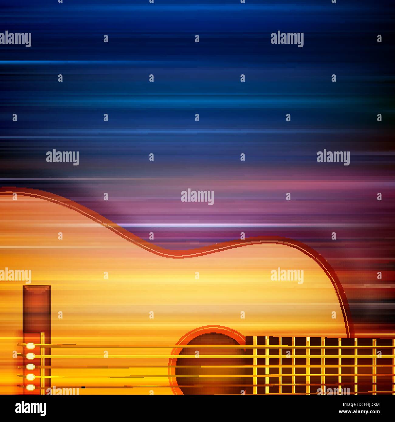 Flou abstrait arrière-plan de la musique avec la guitare acoustique Illustration de Vecteur