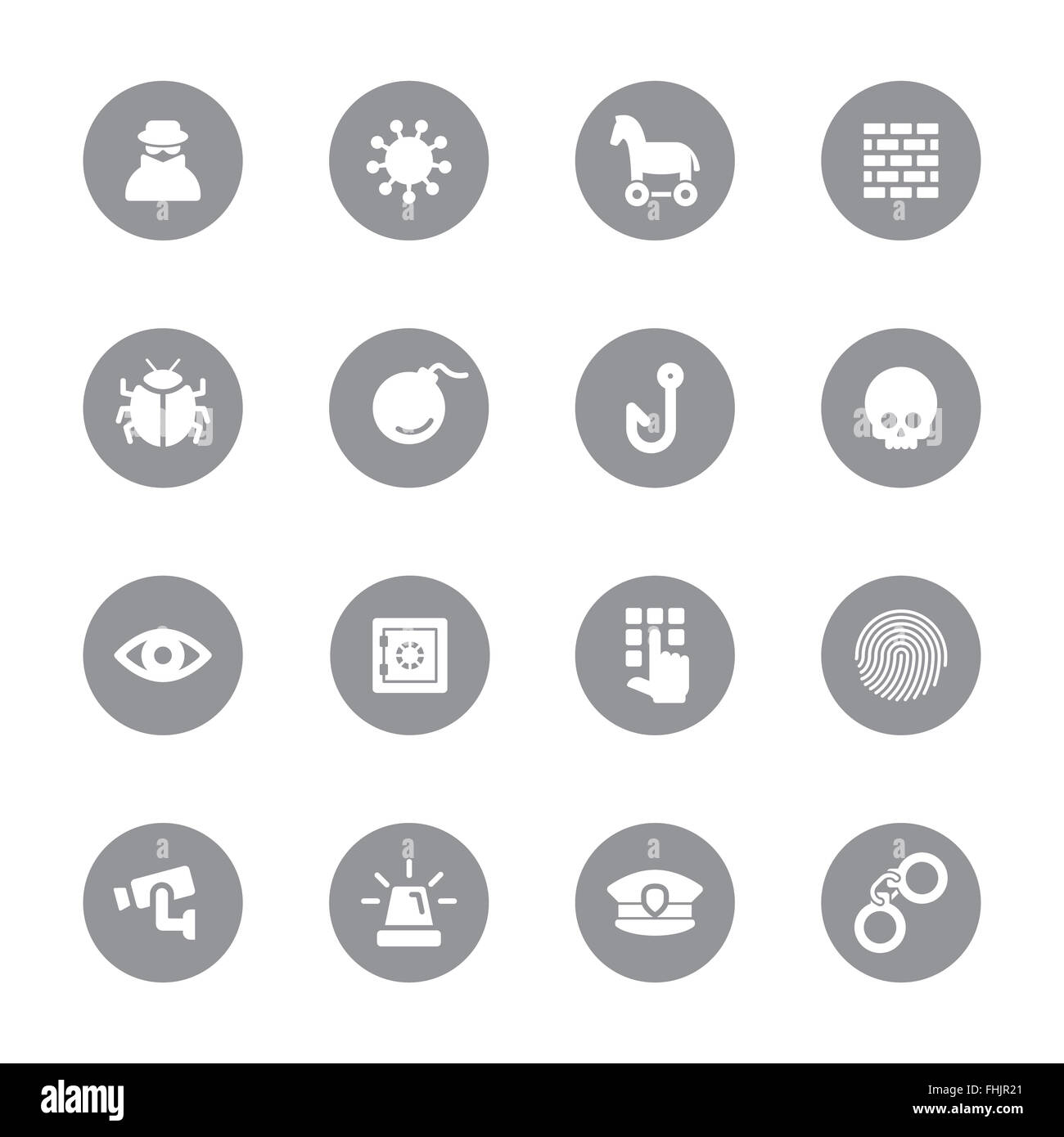 [JPEG] icon set 7 plats gris sur Circle pour la conception web, l'interface utilisateur (IU), l'infographie et des applications mobiles Banque D'Images