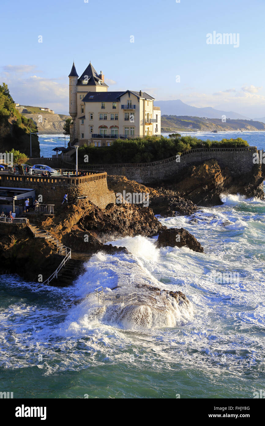 Villa Belza, district de Côte des Basques à Biarritz., Pyrenees Atlantiques, France Banque D'Images