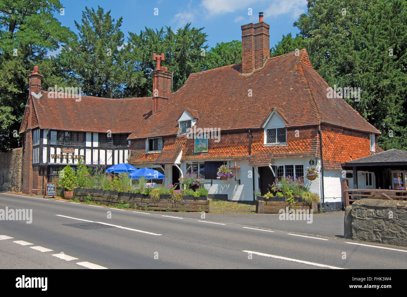 Witley, Surrey, Angleterre, White Hart Pub, Banque D'Images