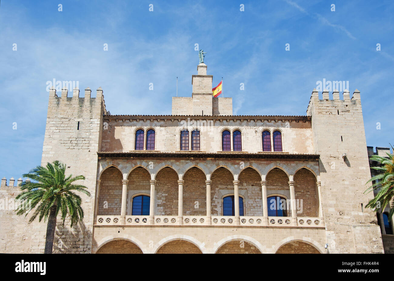 Majorque, Baléares, Espagne : Palma, le Palais Royal de La Almudaina, revendiquée comme résidence royale au 14e siècle Banque D'Images