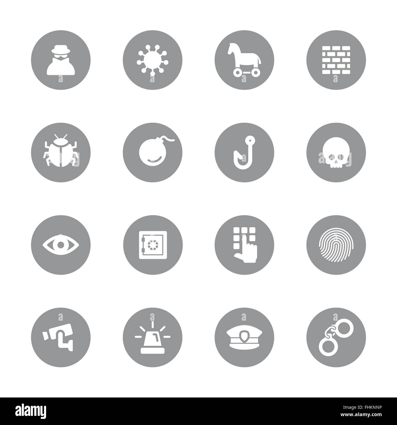 [EPS10] icon set 7 plats gris sur Circle pour la conception web, l'interface utilisateur (IU), l'infographie et des applications mobiles Illustration de Vecteur