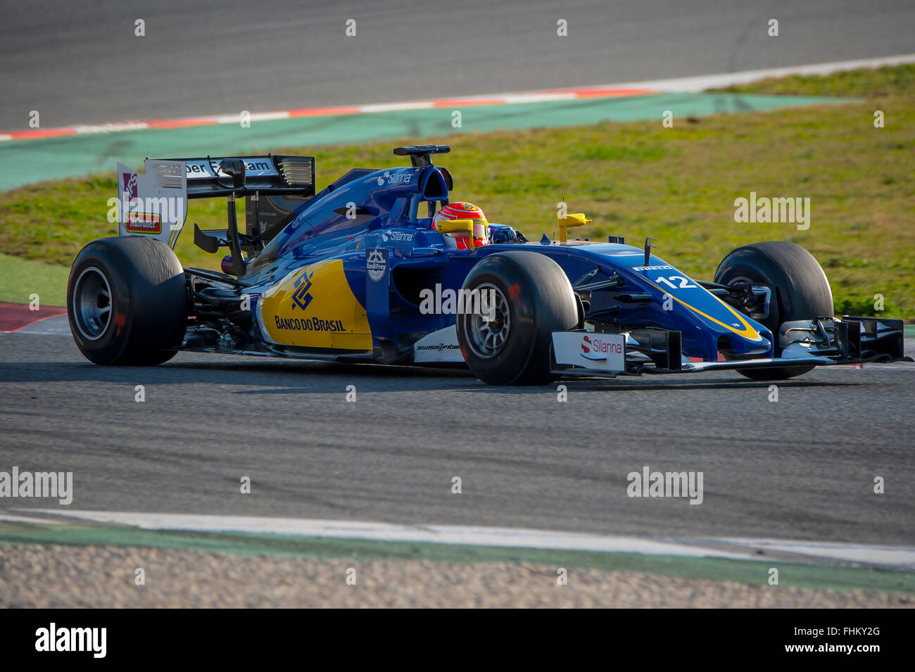 Montmelo, Espagne. 25 Février, 2016. Felipe Nasr du pilote. Team Sauber F1. La formule 1 jours de test sur le circuit de Catalunya. Montmelo, Espagne. 25 février 2016 Crédit : Miguel Aguirre Sánchez/Alamy Live News Banque D'Images