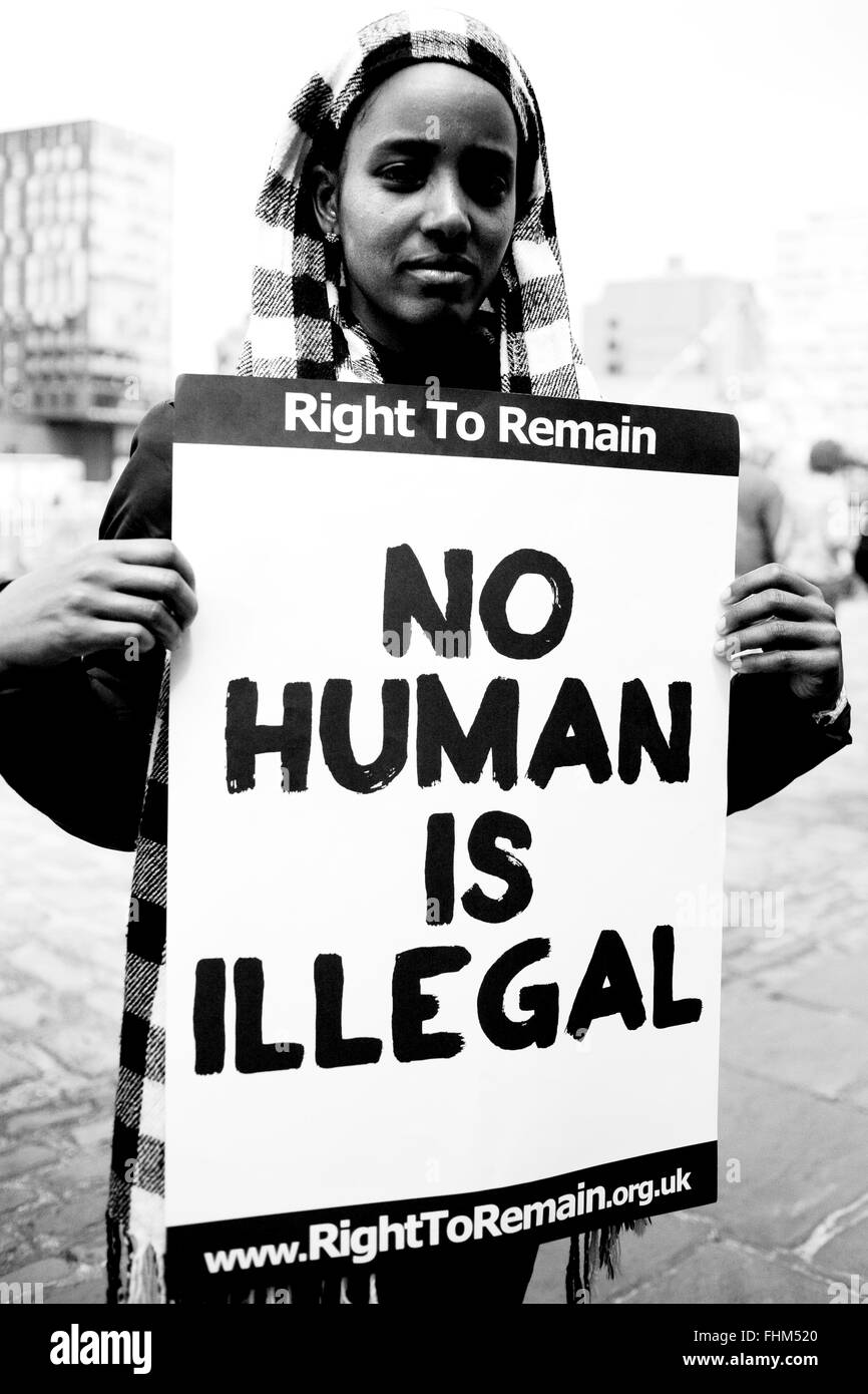 Réfugiée de l'Érythrée qui manifestaient dans la ville de Liverpool - Angleterre Banque D'Images