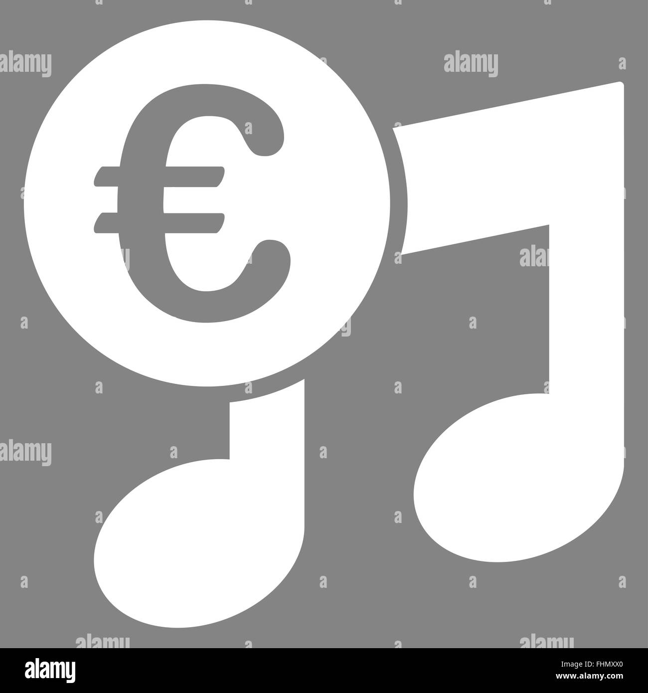 L'icône Notes de musique Euro Banque D'Images