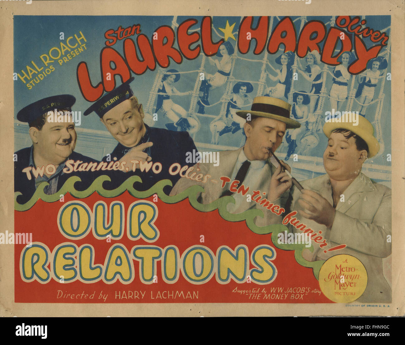 "Nos relations", MGM, 1936 ; Stan Laurel, Oliver Hardy, Hal Roach. Banque D'Images