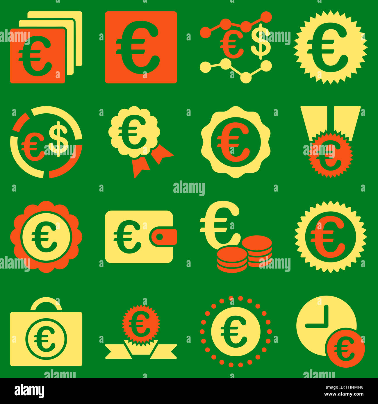 Euro affaires bancaires et outils service icons Banque D'Images