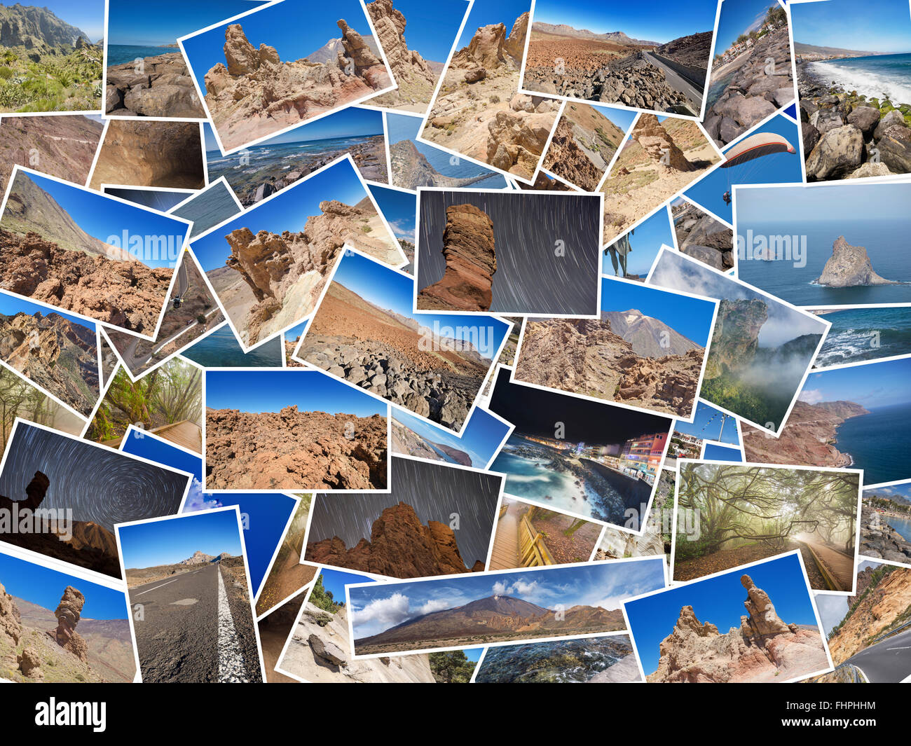 Un collage de mes meilleures photos de voyage Tenerife, Îles de canaries, espagne. Version 1 Banque D'Images