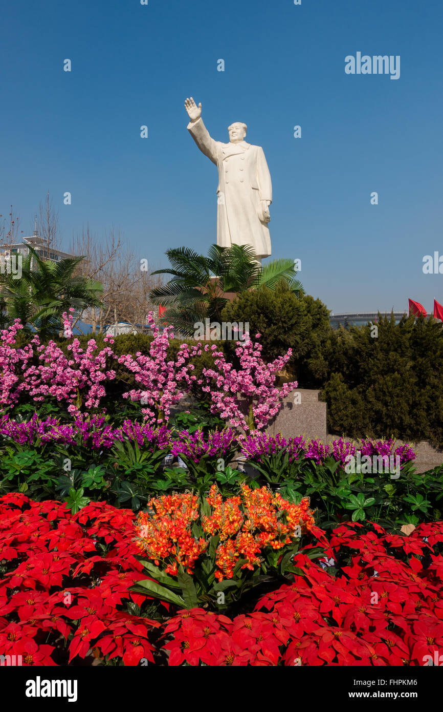 Statue de Mao Zedong sur la place Banque D'Images