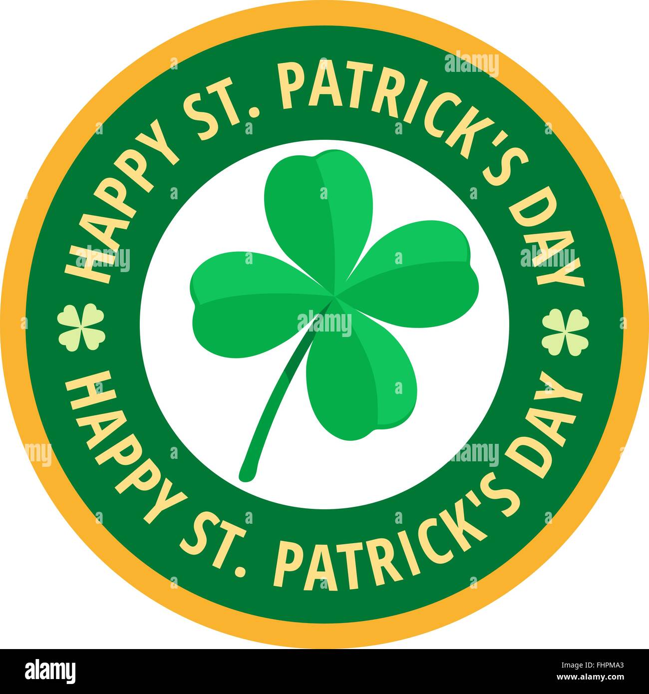 Heureux Saint Patricks day Greeting card label Illustration de Vecteur