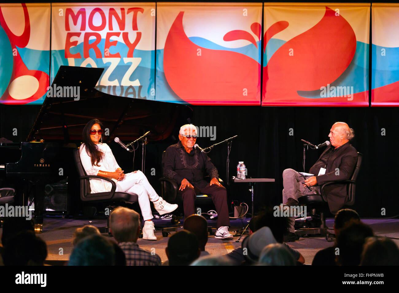 Pete Escovito avec fille Sheila E. au Downbeat Bandeau Test au Festival de Jazz de Monterey, Californie Banque D'Images