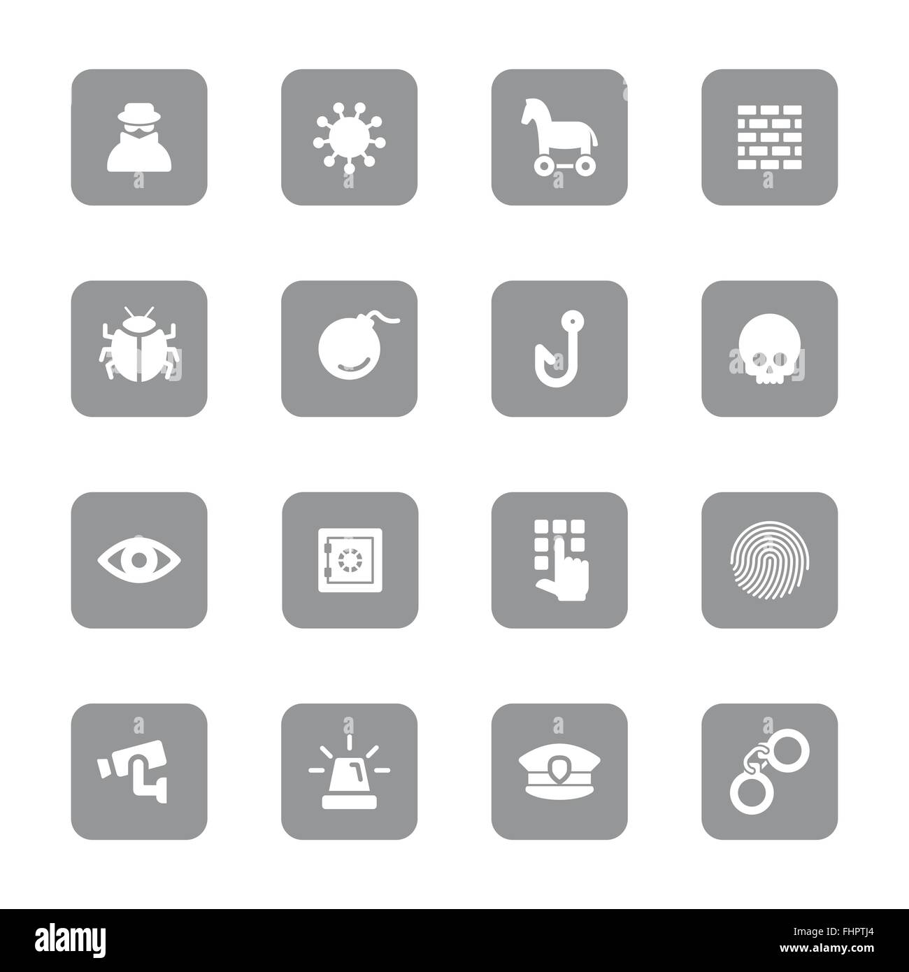 [EPS10] icon set 7 plats gris sur rectangle arrondi pour le web design, l'interface utilisateur l'interface utilisateur, l'infographie et de l'application mobile apps Illustration de Vecteur