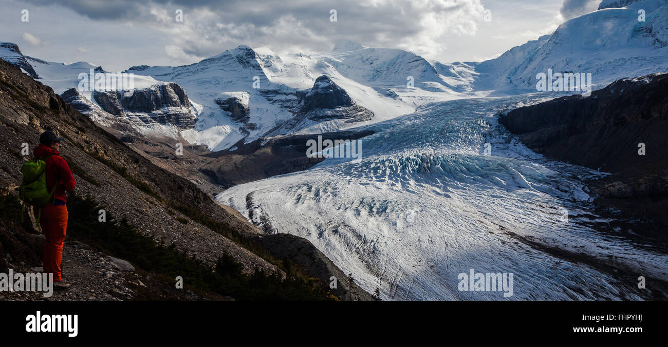 Le mont Robson, randonnées d'un Snowbird Pass Banque D'Images
