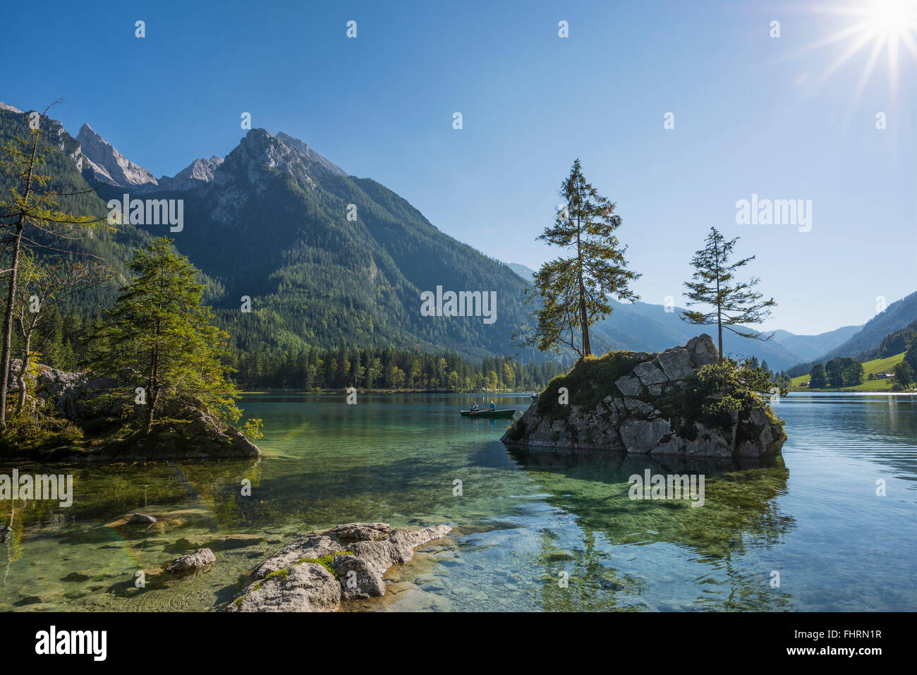 Hintersee, Ramsau, parc national de Berchtesgaden, Berchtesgadener Land, district de Haute-bavière, Bavière, Allemagne Banque D'Images