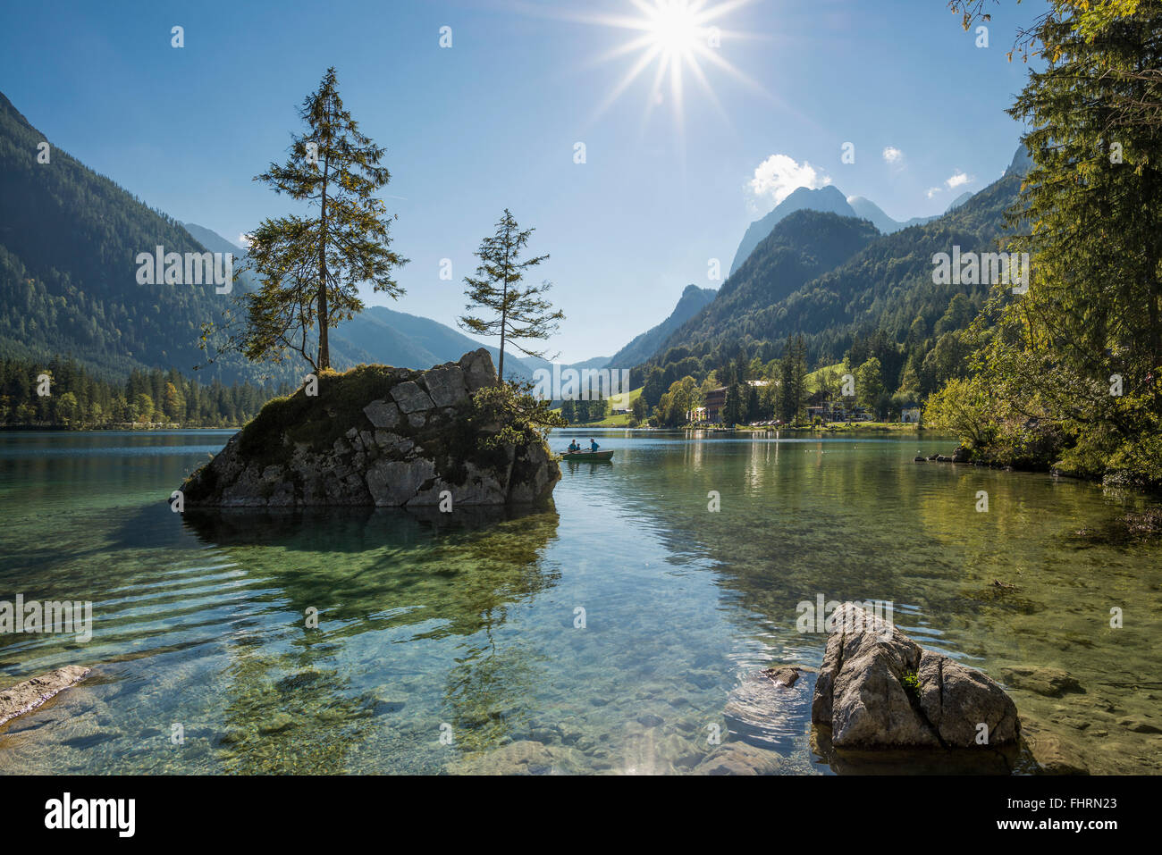 Hintersee, Ramsau, parc national de Berchtesgaden, Berchtesgadener Land, district de Haute-bavière, Bavière, Allemagne Banque D'Images