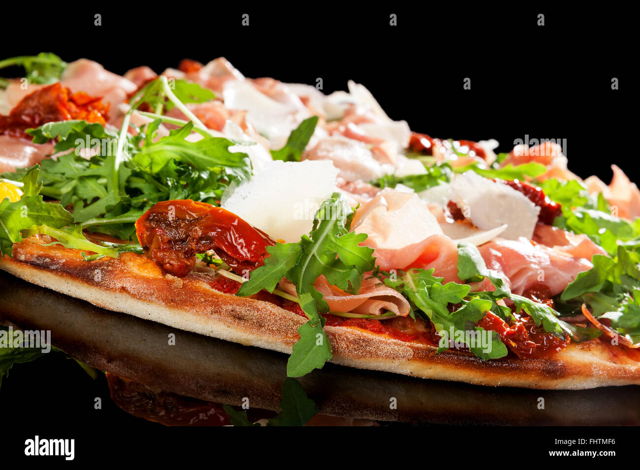 Pizza prosciutto. Banque D'Images