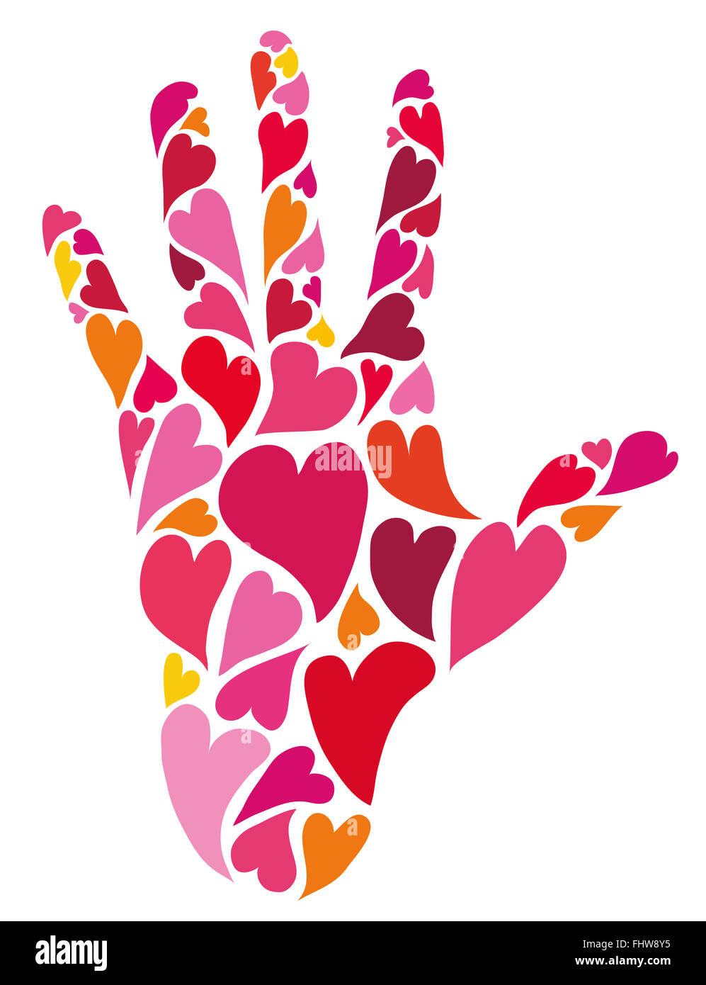 Fait A La Main Bienveillante De Cœurs L Amour Symbole Photo Stock Alamy