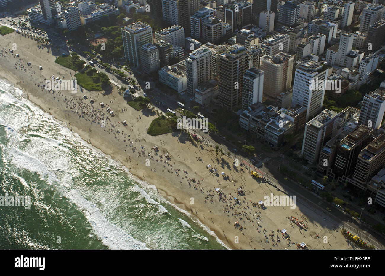 Vue aérienne de la plage d'Ipanema Banque D'Images