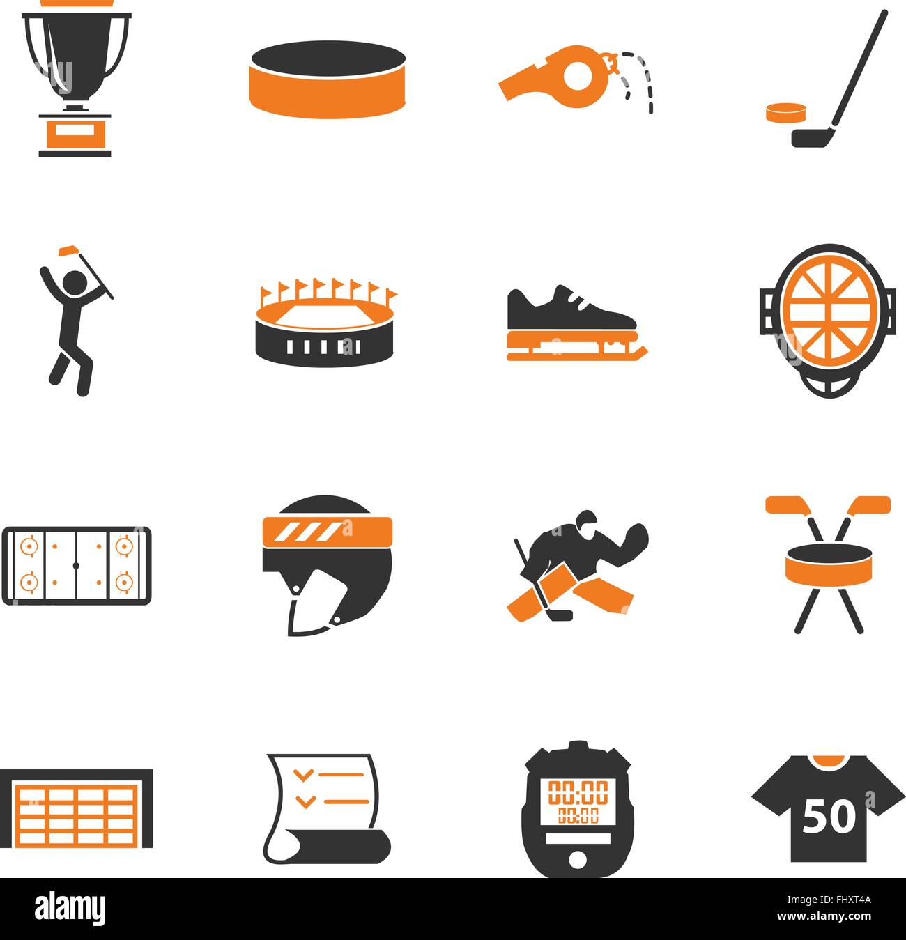 Site web de hockey des icônes pour la conception d'interface utilisateur Illustration de Vecteur