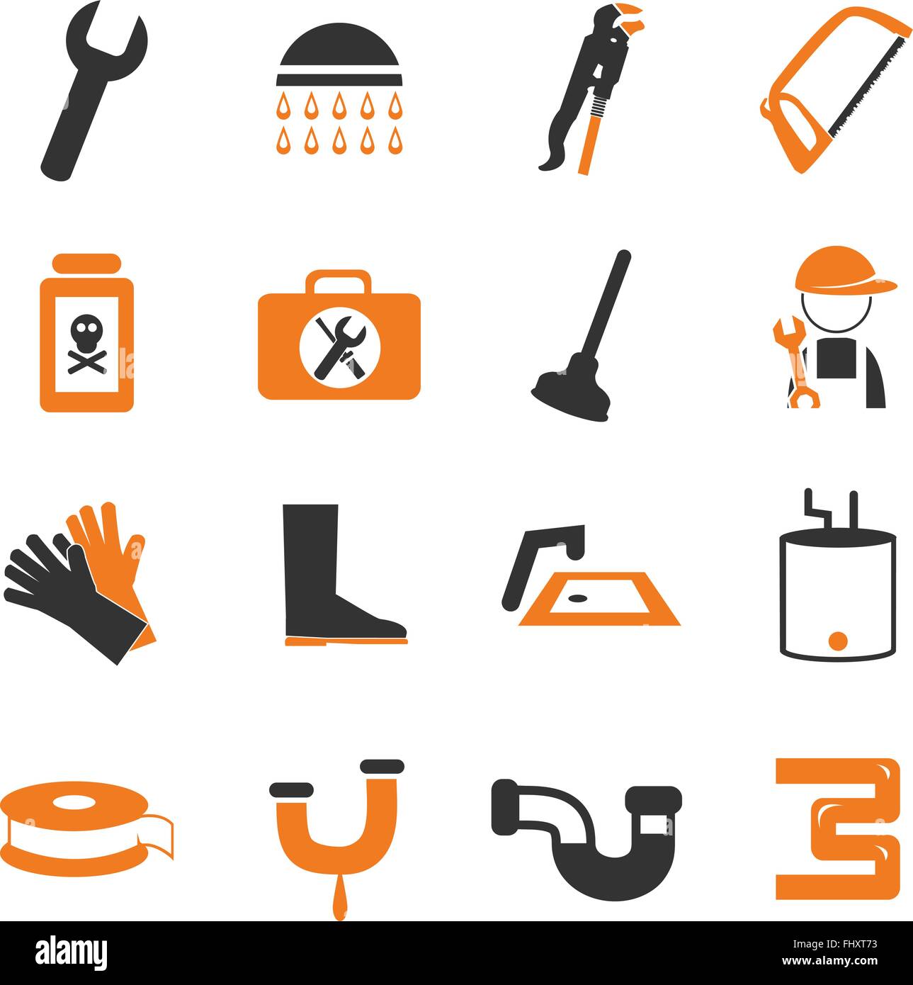 Web service de plomberie et d'icônes pour la conception d'interface utilisateur Illustration de Vecteur