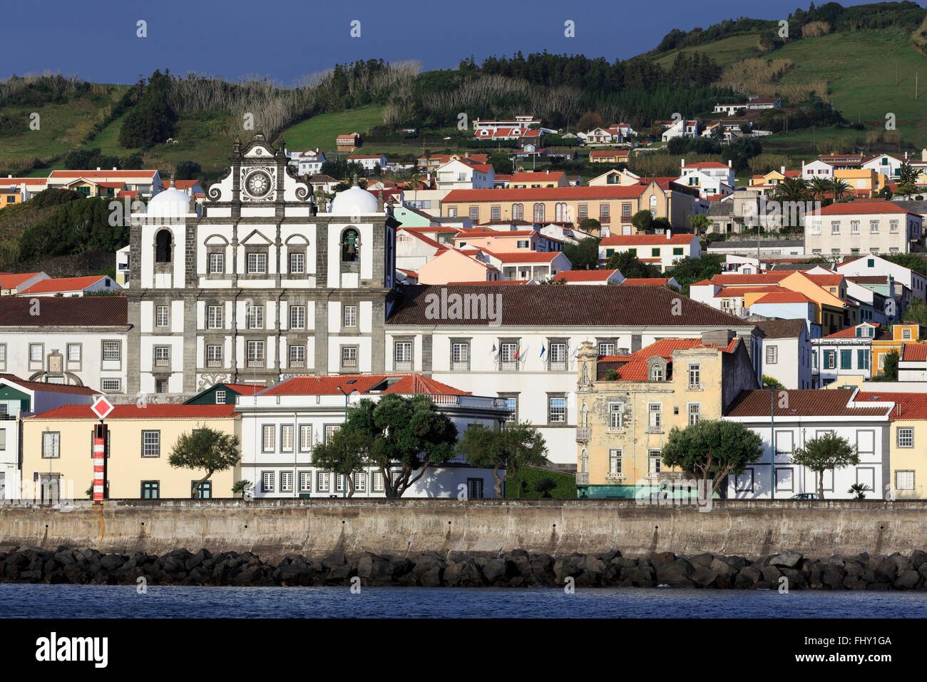 Hôtel de ville de Horta, île de Faial, Açores, Portugal, Europe Banque D'Images