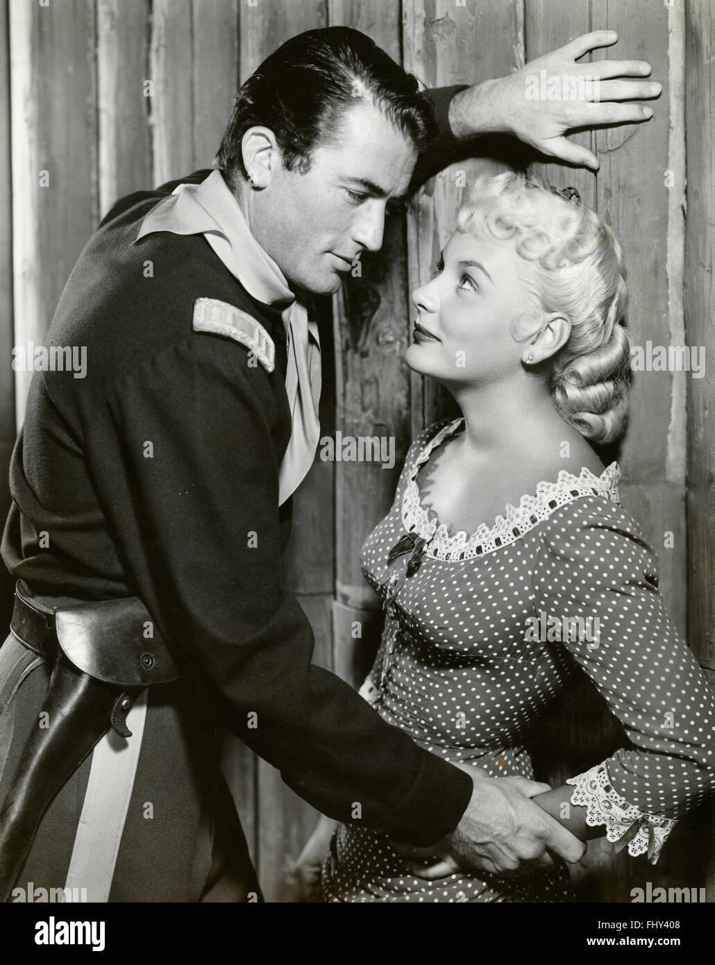Les acteurs Gregory Peck et Barbara Payton dans le film que les vaillants, USA 1951 Banque D'Images