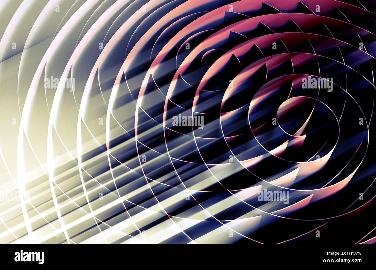 3d noir spirales, résumé, illustration numérique motif Banque D'Images