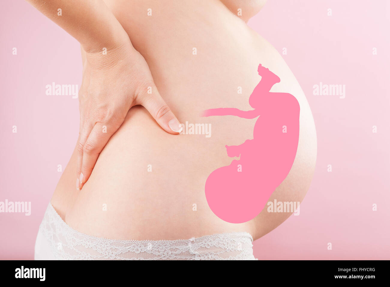 Belle Femme Avec Bebe Illustration A Gros Ventre A 9 Mois La Maternite Et La Grossesse Photo Stock Alamy