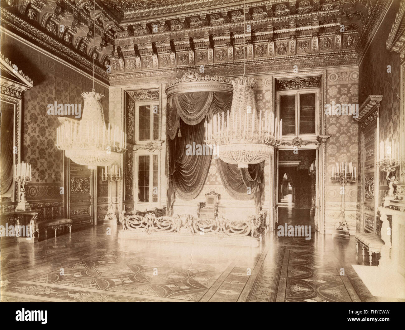 Salle du trône, Palais Royal, Turin, Italie Banque D'Images