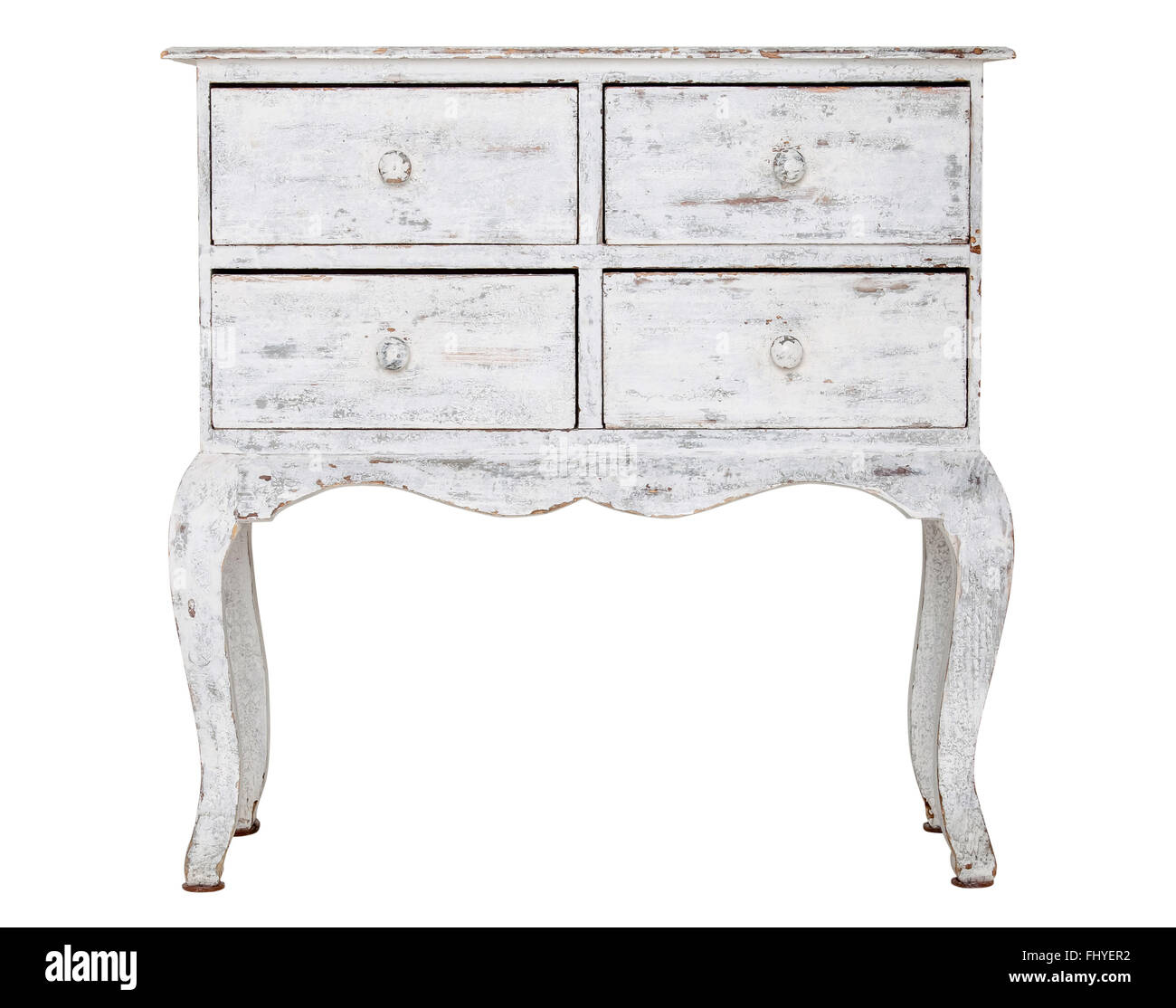 Vieux blanc commode isolated Banque D'Images Vieux blanc commode isolated Banque D'Images
