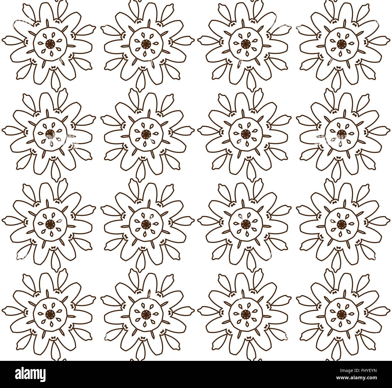 Brown résumé fleurs dentelle sur le fond blanc. L'impression. Vecteur de fond numérique modèle transparent Illustration de Vecteur