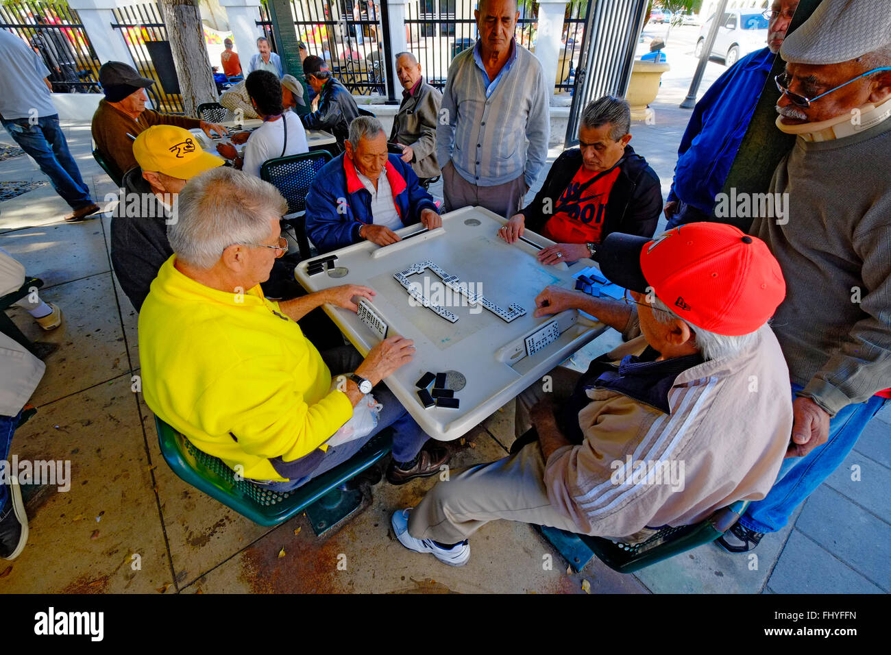 Parc Domino Calle Ocho Little Havana le peuple cubain-américain distric Miami Floride FL Banque D'Images