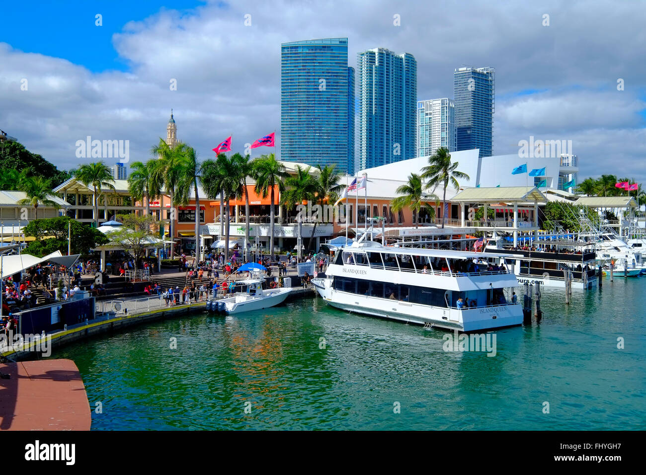 Port de Miami FL Floride nord-américaine appelle Americana Attraction Architecture villes Ville Paysage urbain jour Downtown Holiday Banque D'Images
