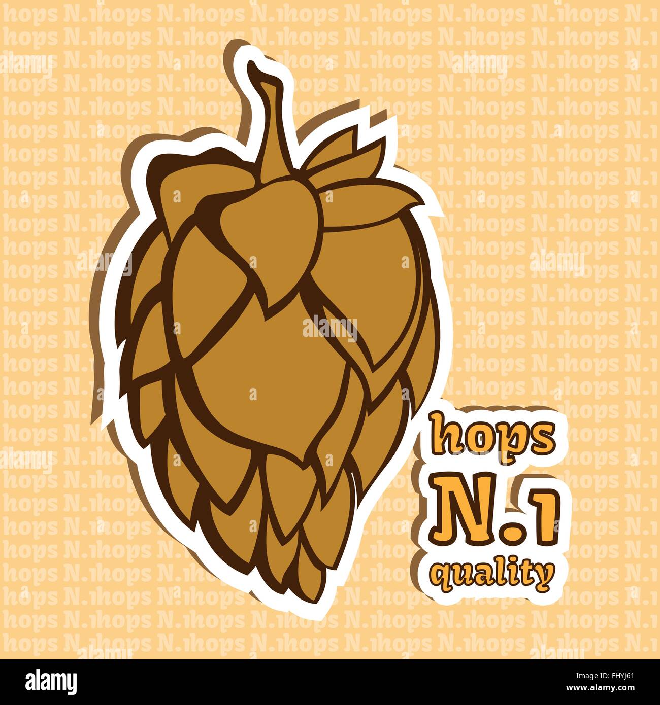 Fleur jaune doré Hop illustration vectorielle. 1 Numéro de produit de qualité. Image finale prêt pour des fins de marketing et vente de la bière. Illustration de Vecteur