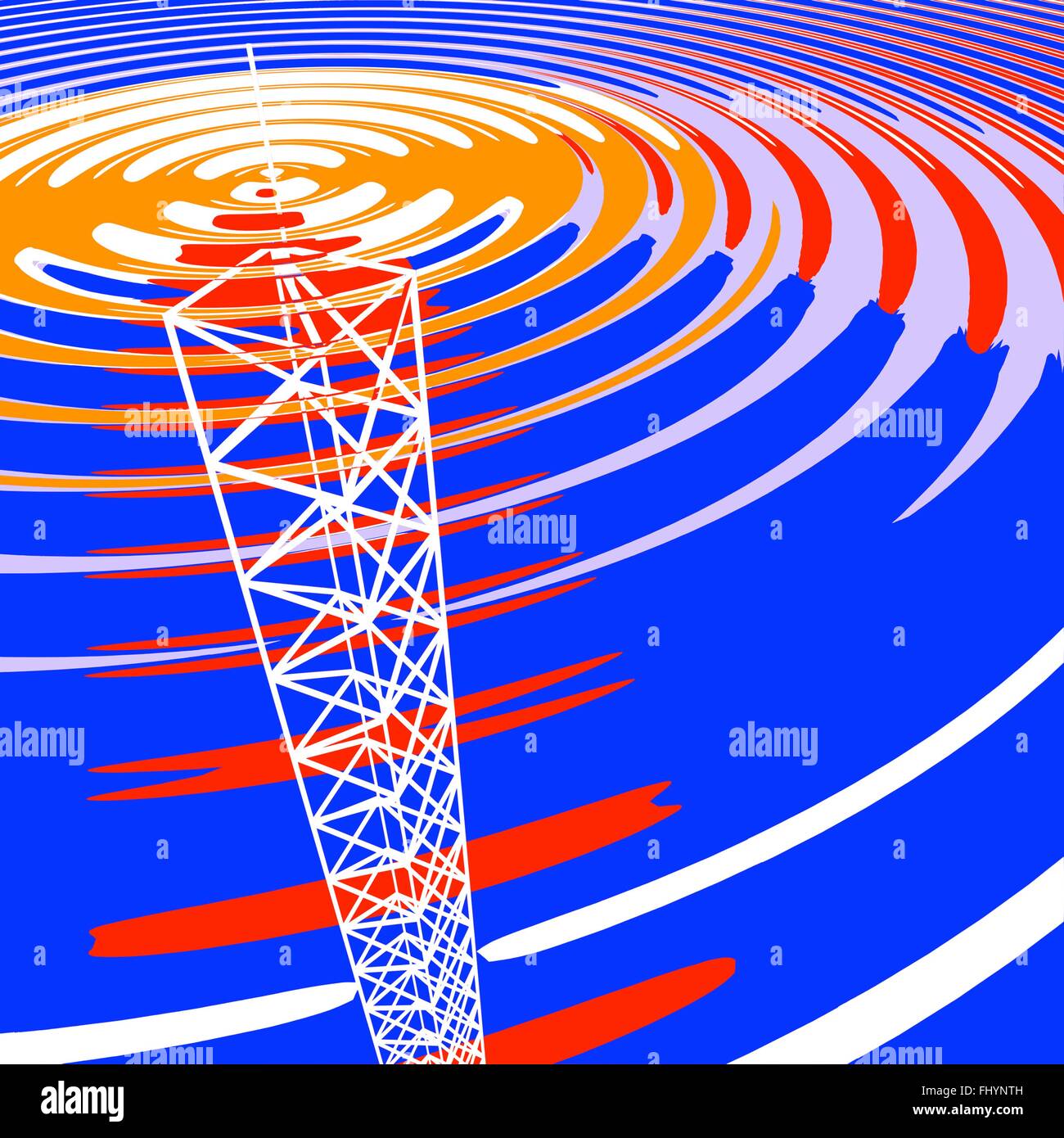 Tour de communications radio, de l'illustration. Banque D'Images